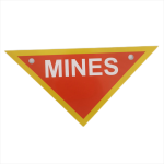 Reflective Aluminum Sign - Reflective Mines Warning Triangle Plastic Sign